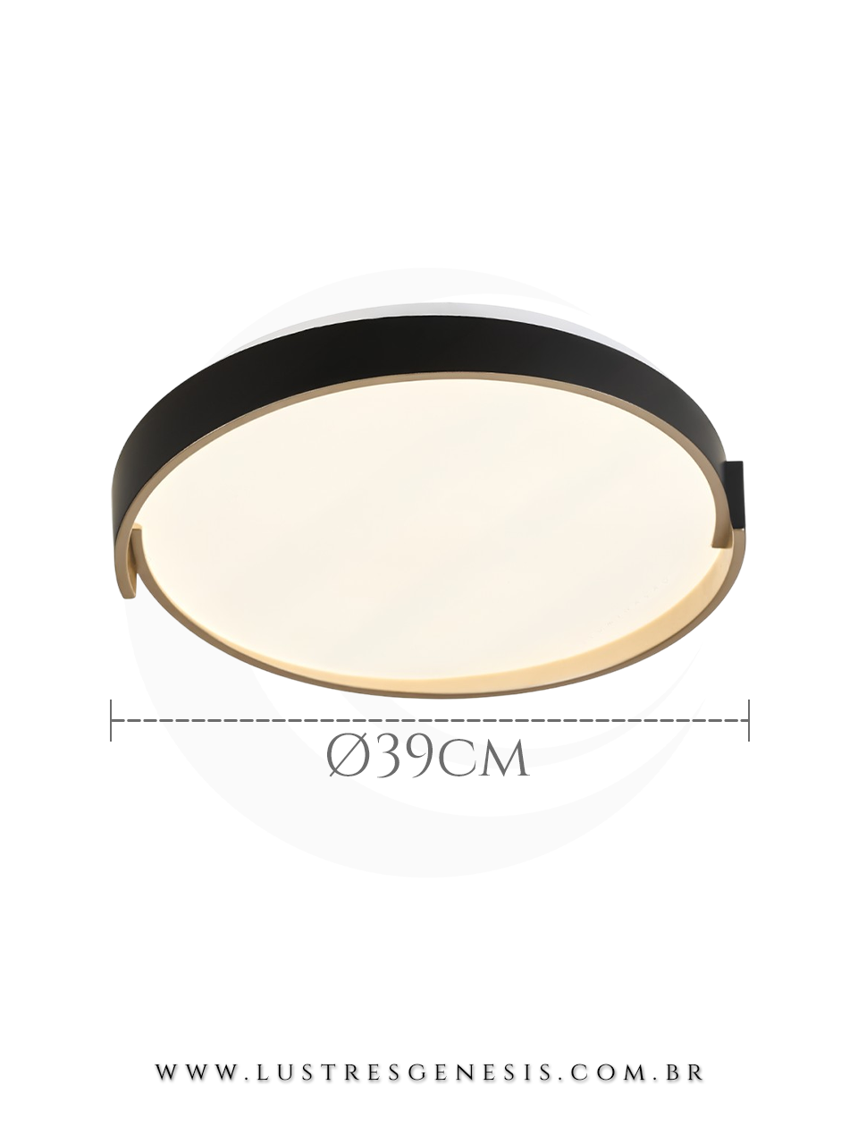 Plafon redondo Preto com LED quente, neutro e frio ideal para quartos, sala de estar, corredor, hall e escrit&oacute;rio.